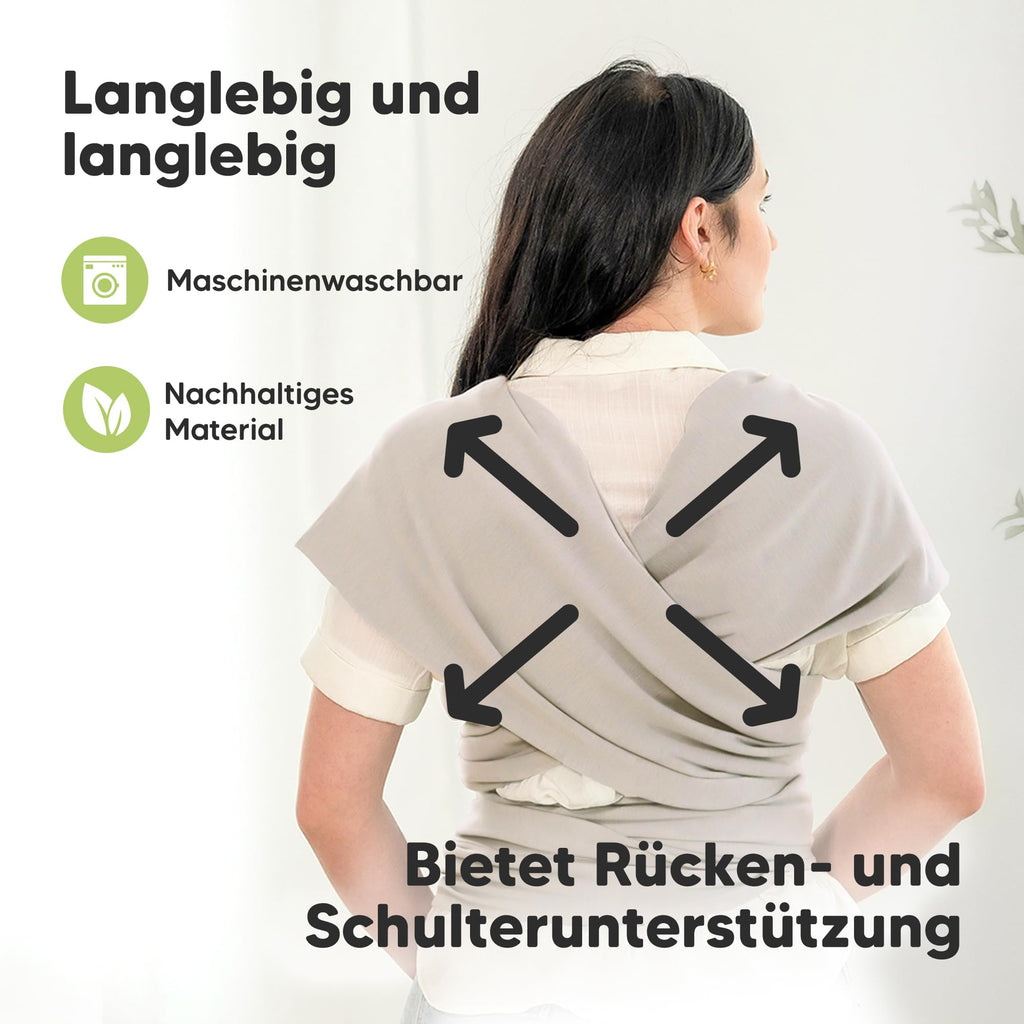 KeaBabies Babytrage Ab Geburt - Atmungsaktive Babytragetücher, Babytrage Neugeborene Ab Geburt, Babytuch Tragetuch Baby Neugeborene, Kleinkind Handfreie Baby Carrier (Stone Gray)