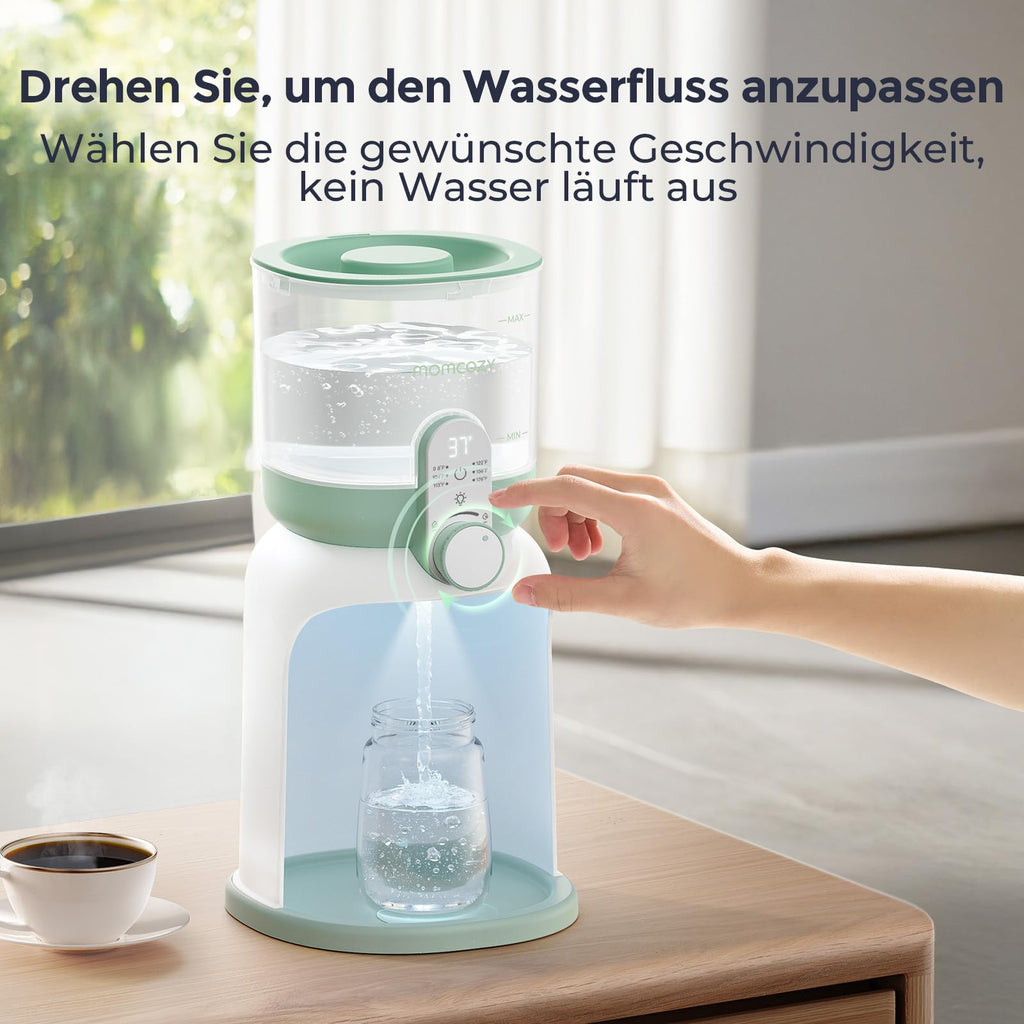 Momcozy Flaschenzubereiter Baby mit Dual-Licht, Schneller Flaschenwärmer zur Milchzubereitung, 1,69 Liter Großvolumen, Milchzubereiter mit 6 Temperaturstufen, Grundausstattung für das Stillen